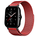 Miniatyrbilde 1 av 7: Magnetisk rem for Amazfit GTS/4/2/2e/GTS2 Mini/3/GTR 4/3/2/47mm 20mm 22mm metallnett Smartwatch Mesh Amazfit Bip 5-rem rød 20mm