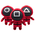 Pikkukuva 1 / 6: Squid Game -pehmolelu, korealainen draama, punaiset sotilaat, pehmolelut