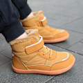 Miniatyrbillede 2 af 7: Børnesko til Barefod Vinter Vinterstøvler Varme Foret Barefodssko Anti-Slip Vinterstøvler Letvægts Komfortable Vandrestøvler Til Piger Drenge Kw03 Khaki 29 EU