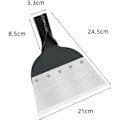 Pikkukuva 2 / 7: Monitoiminen puutarhan rikkakasvien poistamiseen tarkoitettu lapio, 28 cm teräksinen litteä lapio pihan ja puutarhan puhdistukseen 21 cm