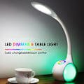 Miniatyrbillede 4 af 5: Børne skrivebordslampe med omgivende nattelys, LED-sengelampe dæmpbar, berøring for farvet lys og 3 lysstyrkeniveauer, nem o