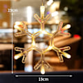 Pikkukuva 3 / 7: Joulukukat Ikkuna Valot, 3 Pakkaus LED Riippuva Jouluvalot Imukappaleilla Snowflake