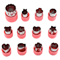 Miniatyrbilde 1 av 5: 12 stk Rustfritt stål Kaker Frukt ter Form Grønnsak Pink