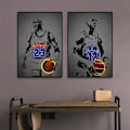 Miniatyrbilde 4 av 7: Graffiti Basket Spelare Canvas Målning Neon Effekt Sport Star Poster Fotboll Vägg Konst Utskrifter För Rum Hem Inredning Bilder 12 20x30cm ingen ram