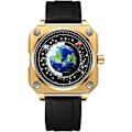 Miniatyrbillede 1 af 6: Mænd Kreative Ure Unikke Hænder Armbåndsur Analog Kvarts Firkant Ur ERD Dial Mode Design Rustfrit Stål Til Mænd Sort Guld B Black gold B