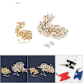 Miniatyrbilde 9 av 10: 100 stk 10 mm metall strass nagler nagler pigger dekorasjon (gull kant + hvit krystall)