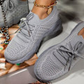 Miniatyrbilde 1 av 7: Damtränare löparsneaker snörning gym sportskor grå grå 41 grey 41