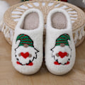 Miniatyrbilde 5 av 8: Jule-Slippers med Elg-Motiv, Varmt Plysj for Kvinner og Menn Dwarf M 36/37 EU