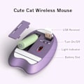 Miniatyrbillede 5 af 7: Mofii sød kat 2.4G trådløs mus, USB-modtager plug and play, 3 justerbar DPI, kompatibel med bærbar computer, PC, computer M3 Lilla farve