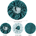 Miniatyrbilde 2 av 5: Reversible Vanntett Silke Satin Justerbar Nattlue (Blå+Sjøgrønn) 2 stk farge 3 color 3