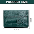 Miniatyrbild 2 av 5: Krokodilmönstrad Faux Läder Flap Style Väska, 13 tum Laptop Ställ Sleeve Case, Laptop Skyddsfodral - Yvan grön green 13