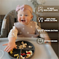 Miniatyrbilde 3 av 8: Moonkie Silikon Babytallerkener med Sug | BPA-fri Bestikksett for Selvmating | Oppvaskmaskin- og Mikrobølgeovnsikker (Blush) Blush