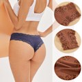 Miniatyrbild 6 av 7: 3st/set Bomull brasilianska underkläder för kvinnor Sexiga spetsribbade blomstringtrosor Kvinnliga Andas Solid T-back Bikini S- SET 1 XL