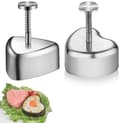 2 risbollsformar i rostfritt stål - Risbolls-sushiformar - DIY-verktyg för sushipåsar med sjögräs - Triangel- och hjärtformade formar