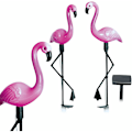 Pikkukuva 4 / 11: Aurinkokennoinen LED-ulkovalaisin, nurmikkovalaisin, flamingot, puutarhavalaisin, vedenpitävä maapiikki, flamingo, valkoinen valo, ei ulkoista virtalähdettä