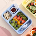 Miniatyrbilde 6 av 8: Plastmatbeholdere, Lunsjbokser med Støvtette Lokk Sausbokser 4 Rom Lufttett Matbeholder Snackboks for Skolearbeid Reiser (Stil to) Stil två