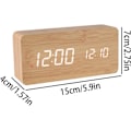 Miniatyrbild 2 av 8: Snygg Träväggklocka med Smart Alarm, LED-Display, Justerbar Ljusstyrka för Sovrum bamboo color