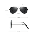 Miniatyrbilde 4 av 10: Polariserte Aviator Solbriller for Menn Kvinner Metall Flat Top Su