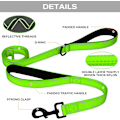 Miniatyrbillede 2 af 4: Robust Refleks Hundeline 6FT, Dobbelt Håndtag, Trafikkontrol, Grøn Green 6 ft 2 Handle
