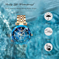 Miniatyrbilde 6 av 7: Klokker for kvinner Analogt kvartsur med rustfritt stålreim Vanntette dameklokker Mote Rhinestone armbåndsur for damer jenter Blå Blue