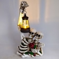 Miniatyrbillede 4 af 7: Solstatuer til havedekoration Skeletpar Harpiks Gotisk figur til gårdhave græsplæne Unik veranda dekoration 2 stycken
