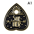 Miniatyrbild 1 av 5: Pronomen Emalj Pins HON HENNE HAN HON DEM Broscher Lapel Badges A1