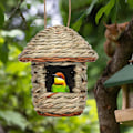 Miniatyrbillede 3 af 8: Håndvævet Udendørs Kolibri Fuglehus, Åndbar Fuglerede til Haven LU is slot