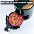Pikkukuva 3 / 4: Silikoninen Air Fryer -muffinvuoa - 7 onttoa leivontamuottia, 2-pakkaus vaaleanpunainen Pink 2
