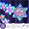 Miniatyrbilde 2 av 8: Fargerike 3m Snøflaggardin med LED-lys, USB-jullys for innendørs belysning färgglad färgglad Schneeflocken - 3m