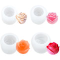 Miniatyrbillede 1 af 8: 4 stk. Rose Silikonform DIY Valentinsdag Roseformet Isform Whisky Smuk Blomsterform til Fest Bar Is Terning Skimmelbakker