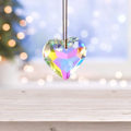Pikkukuva 3 / 7: Sydän Rakkaus Kristalli Fasetoitu Prisma Kattokruunu Komponentti Auto Riippuva Ripustus Auringonsieppaaja Aurora Rainbow Koti Auto Sisustus Koriste Värikäs