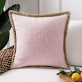 Pikkukuva 1 / 10: Maalaismainen tyynynpäällinen pellava reunuksilla 18 X 18 tuumaa 18 X 18 in