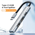 Miniatyrbild 2 av 7: OTG S6 multi-splitteradapter för PC, 4-i-1 typ C HUB, USB 2.0, 4 portar, HUAWEI, Xiaomi, Macbook, iPad, 15W laddning Grå