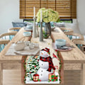 Miniatyrbillede 3 af 7: Julgran Snögubbe Lin Bordløber Køkken Spisebord Indretning Gård Navidad Xmas Vinterbord Indretning a 260X33cm 102x13inch