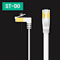 Miniatyrbillede 3 af 6: Ultra tyndt Cat 6 Ethernet-kabel, vinklet høj-til-lav, UTP netværkskabel, kategori 6, hvid, 0,5 m, 1 m, 1,5 m, 2 m, 3 m, 5 m 1m ST-UP