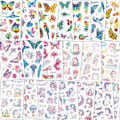 Miniatyrbilde 1 av 7: Midlertidige Tatoveringer for Barn, 20 stk Enhjørning & Sommerfugl Glitter, Vanntette & Avtakbare, Ideelle for Festposer 20 pc-A