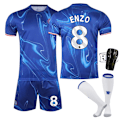 Miniatyrbilde 1 av 2: Chelsea Hjemme Fotballdrakt Barn 2024-2025 hjemmebane enzo Nr. 8 - Sokkbeskyttere 18 No. 8 - Sock Guards 18