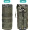 Miniatyrbild 4 av 6: Vattenflaska Pouch Vattenflaska Sleeve Bag Molle Pouch Camping Flaskhållare för ryggsäck Vandring Cykling Brun Grön