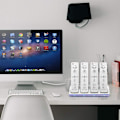 Miniatyrbillede 5 af 8: Wii Controller Lade Station, 4 i 1 Controller Lade Dock med 4 stk. 2800mAh Genopladelige Batteripakker til Wii/Wii U Spil Fjernbetjening Hvid White
