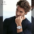 Miniatyrbilde 2 av 8: Klokker elegant herreklokke multifunksjonell minimalistisk klokke analog kvarts armbåndsur mote lysende klokke med menn menn Hvit White
