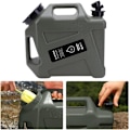Pikkukuva 7 / 8: 12L Kannettava Veden Säiliö Hanaan ja Puhdistusharjalla, BPA-Vapaa Leirintään Army green