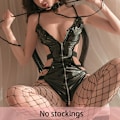 Miniatyrbillede 1 af 7: Hot Sælger Crotchless Sexet Lingeri Kombination Kvinder Lace Hollow Bodystocking Teddy Babydoll Kjole Dyb V Åben BH Erotiske Underkläder 219-bodystockings XL