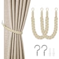Pikkukuva 1 / 7: Puuvillaiset verhoklipsit, 2 kpl, käsin neulotut, vaaleanharmaat White-2 pcs