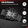 Miniatyrbillede 4 af 7: Quartz armbåndsur til mænd business rustfrit stål ur lysende analog armbåndsur multifunktionel chronograph ur mode firkantet ur Sort B Black B