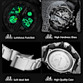 Miniatyrbillede 4 af 7: Mænds Dobbelt Display Ur 5 ATM Vandafvisende Digital Analog Militær Rustfrit Stål Sort B Black B