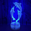 Miniatyrbild 3 av 10: Djur Delfin Gåvor till Kvinnor 3D Illusion Nattljus Touch