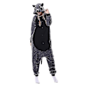 Miniatyrbillede 2 af 5: Vaskbjørn Kostume til Voksne Dyr Helkrops Pyjamas Halloween Jul Mørkegrå Dark Grey M