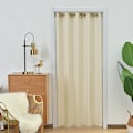 Pikkukuva 1 / 7: Kiinteä Väri Varjostus Ja Lämmöneristys Osasto Ovi Verho, Kaappi Ovi Verho, Makuuhuone Ja Olohuone Ovi Verhot Beige W100cm x H200cm 1Kpl