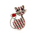 Miniatyrbild 1 av 7: Mode e Rhinestone Katt Brosch för kvinnor Lapel Pin Bröllop Par Röd