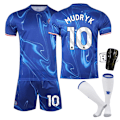 Miniatyrbilde 1 av 2: Chelsea Hjemme Fotballdrakt Barn 2024-2025 - Mudryk Nr. 10 - Sokkebeskyttere 3XL No. 10 - Sock Guards 3XL